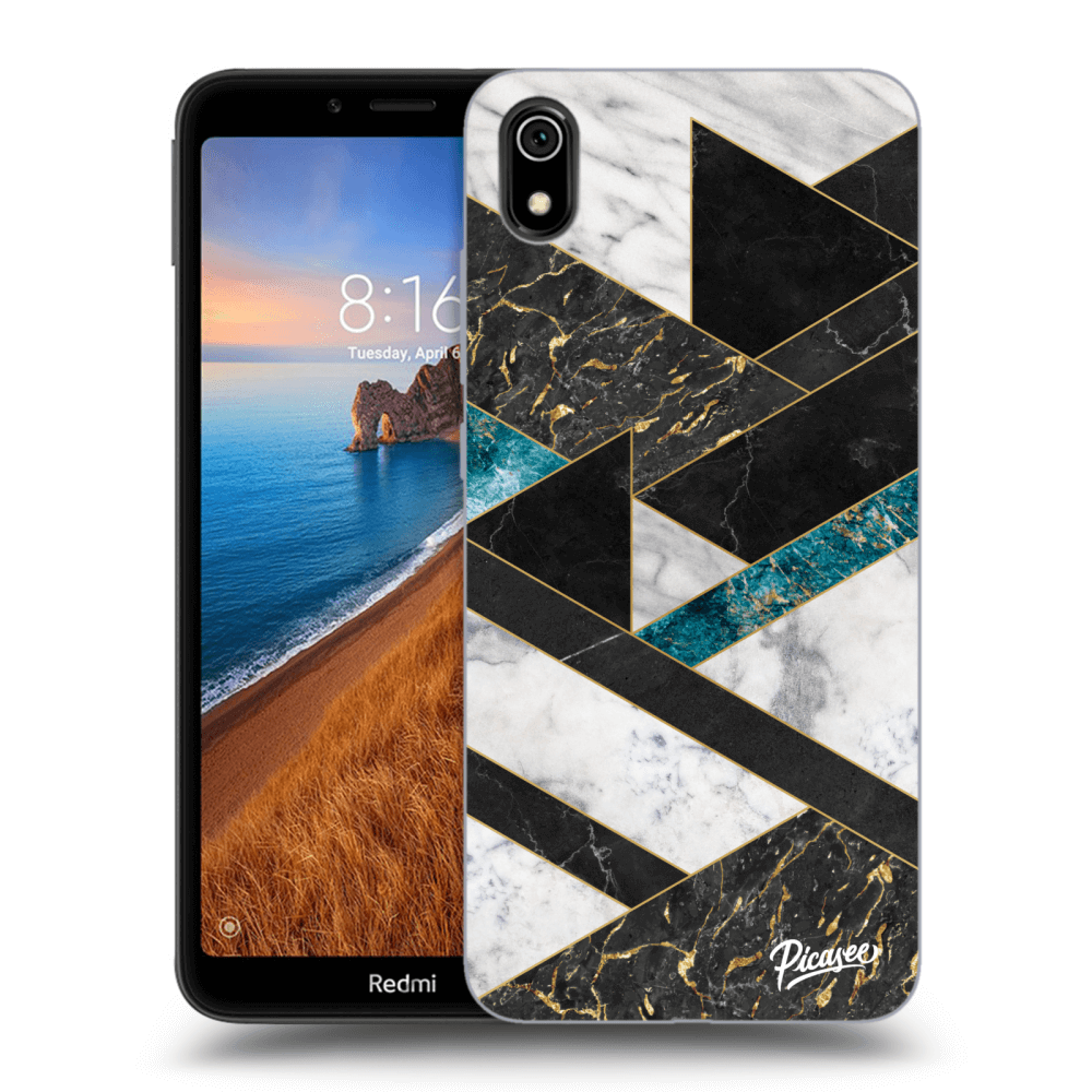 Silikonski črni Ovitek Za Xiaomi Redmi 7A - Dark Geometry