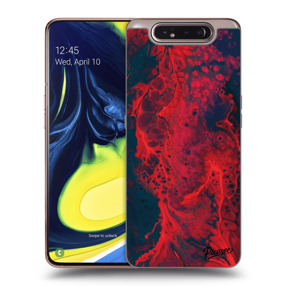 Silikonski Prozorni Ovitek Za Samsung Galaxy A80 A805F - Organic Red