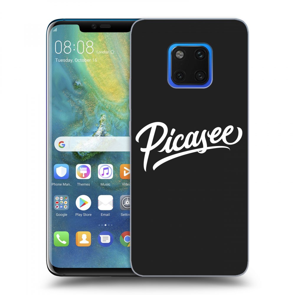 Silikonski črni Ovitek Za Huawei Mate 20 Pro - Picasee - White